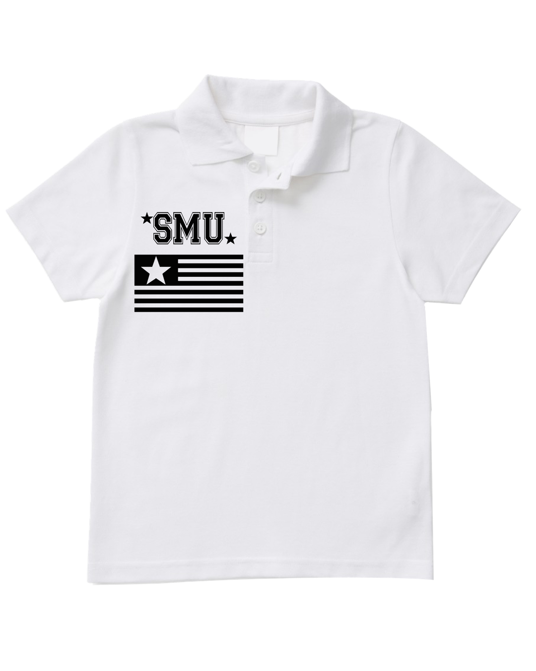 SMU STAR FLAG POLO (WHITE/BLACK)