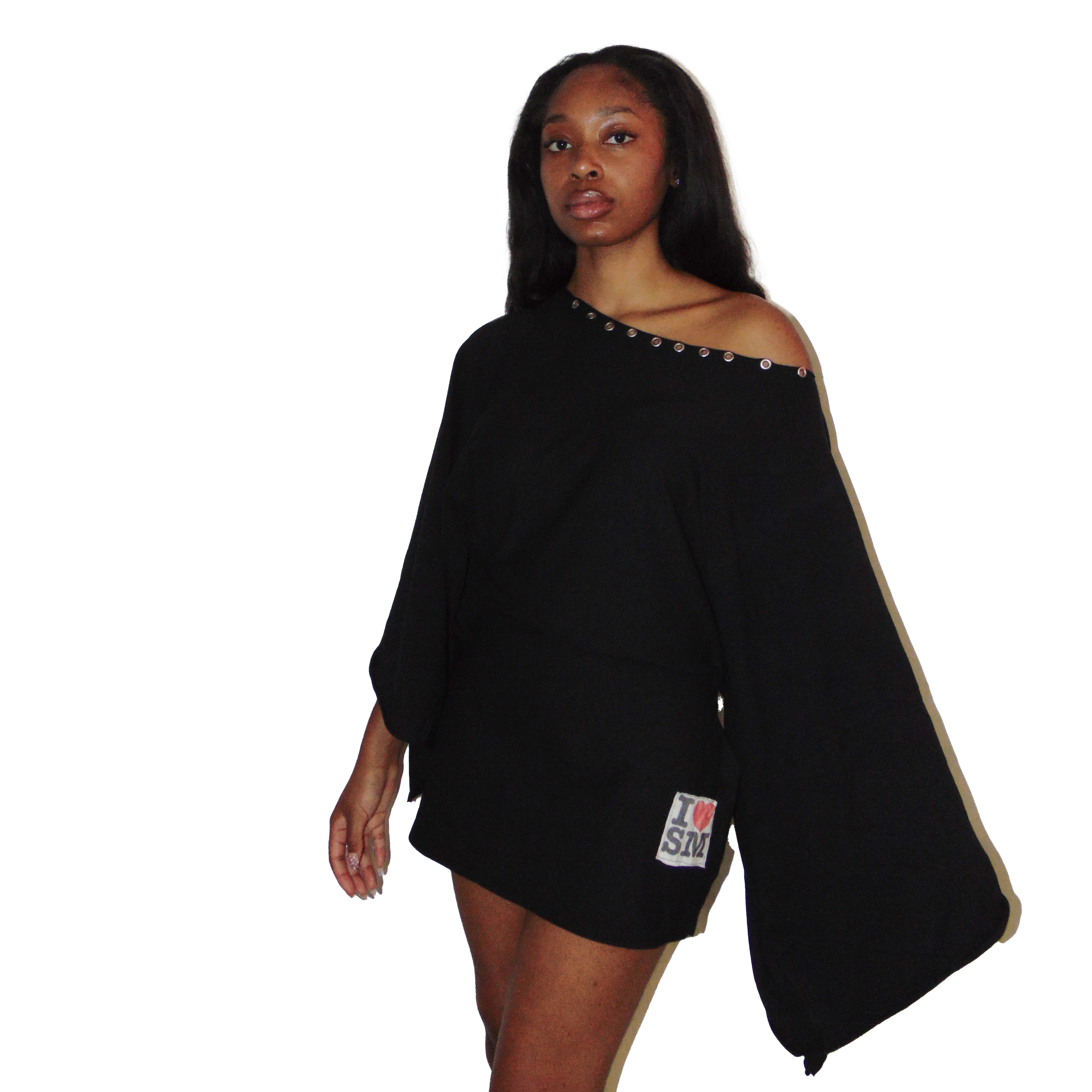 I HEART SM BATWING DRESS (BLACK)